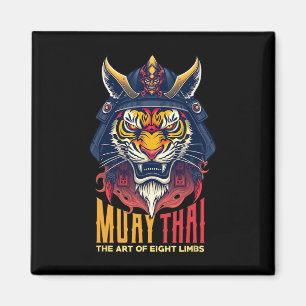 Muay Thai Samurai Tiger Thai Boxing Graphic Magnet