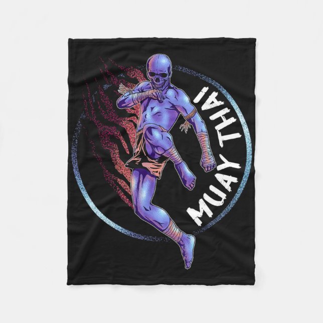 Muay Thai Skeleton Fleecedecke (Vorderseite)