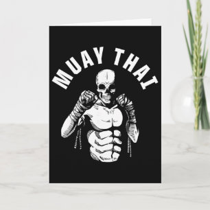 Muay Thai Skelett Kämpfer Mma Club Coach Martial Karte