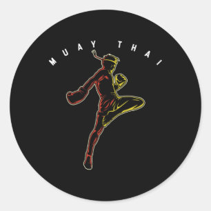 Muay Thai Sportkämpfer Mma Thailand Boxen Marti Runder Aufkleber