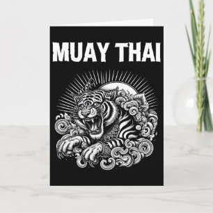 Muay Thai Sprach Tattoo Tiger Brüllen Kickboxen Th Karte