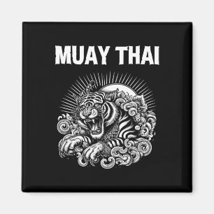 Muay Thai Sprach Tattoo Tiger Brüllen Kickboxen Th Magnet