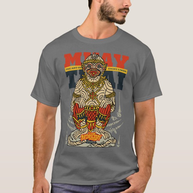 Muay Thai Tattoo Hanuman The Art of Eight Limbs T-Shirt (Vorderseite)