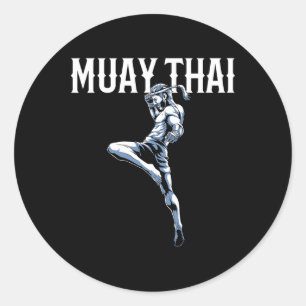 Muay Thai - Thai Boxing und Kickboxing Runder Aufkleber