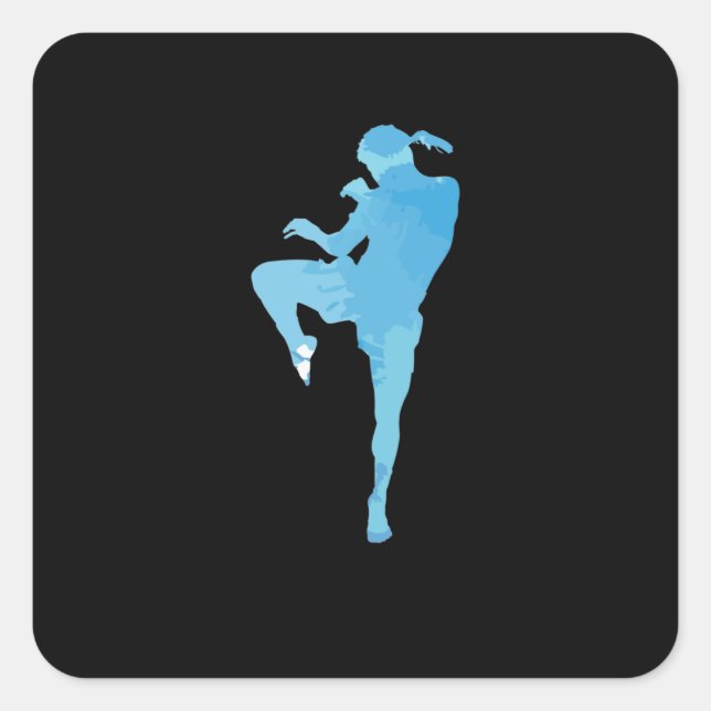 Muay Thai Thaiboxen Quadratischer Aufkleber (Vorderseite)