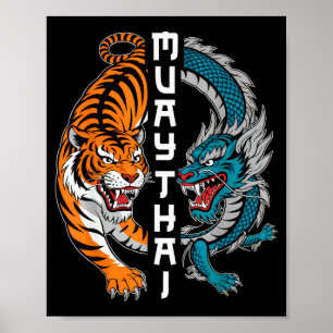 Muay Thai Thailand Boxen Muay Thai Fan Männer Frau Poster
