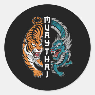 Muay Thai Thailand Boxing Muay Thai Fan Men Women Runder Aufkleber