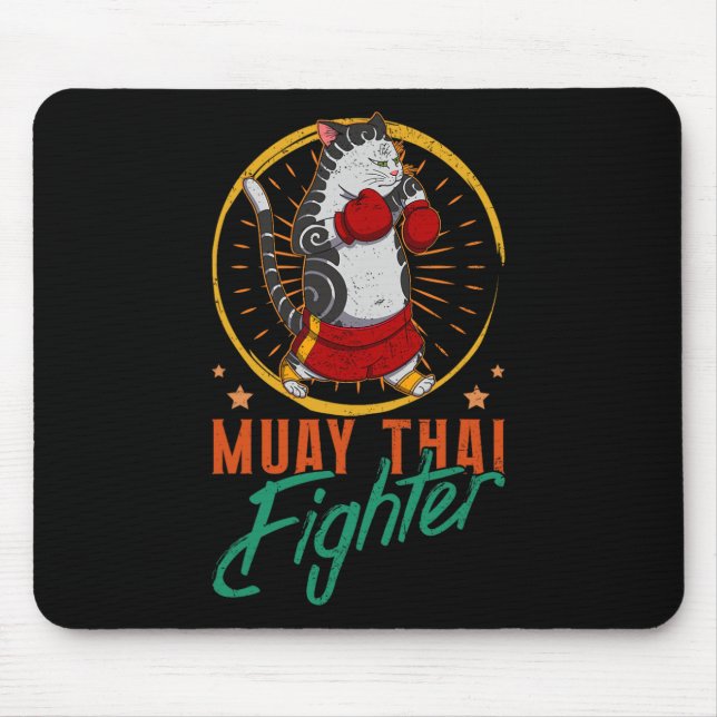 Muay Thai Thailand Faust Ring Knie Kämpfer Technik Mousepad (Vorne)