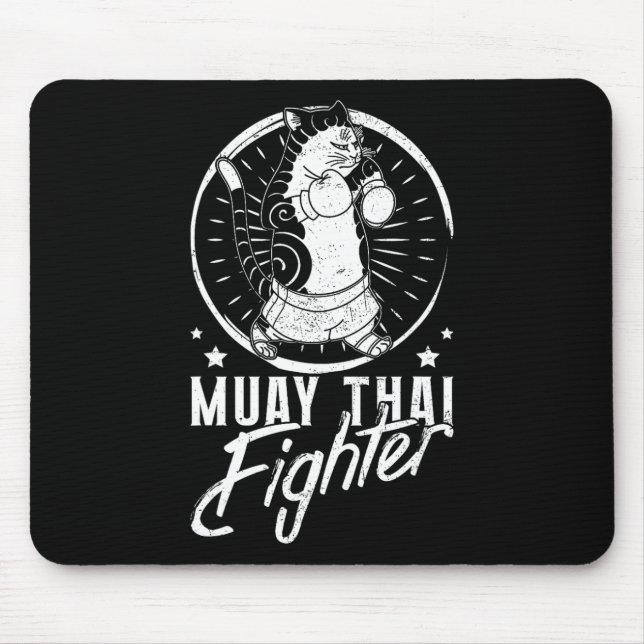 Muay Thai Thailand Faust Ring Knie Kämpfer Technik Mousepad (Vorne)