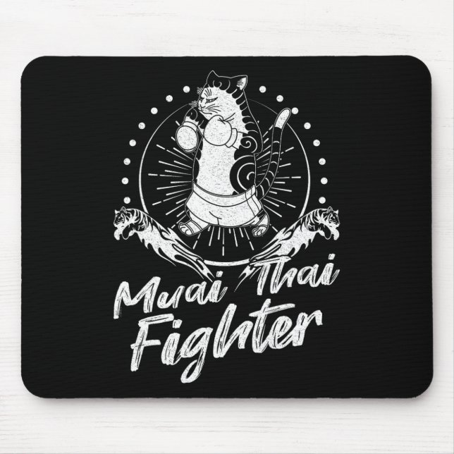 Muay Thai Thailand Faust Ring Knie Kämpfer Technik Mousepad (Vorne)