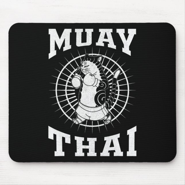 Muay Thai Thailand Faust Ring Knie Kämpfer Technik Mousepad (Vorne)