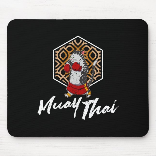 Muay Thai Thailand Faust Ring Knie Kämpfer Technik Mousepad (Vorne)