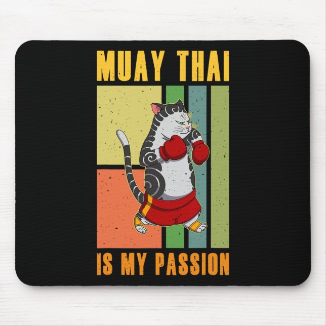 Muay Thai Thailand Faust Ring Knie Kämpfer Technik Mousepad (Vorne)