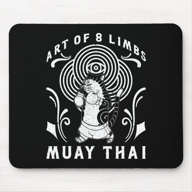 Muay Thai Thailand Faust Ring Knie Kämpfer Technik Mousepad (Vorne)