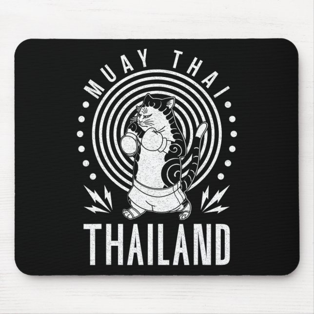 Muay Thai Thailand Faust Ring Knie Kämpfer Technik Mousepad (Vorne)
