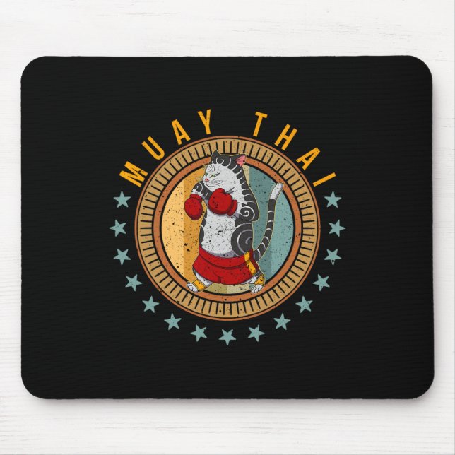 Muay Thai Thailand Faust Ring Knie Kämpfer Technik Mousepad (Vorne)
