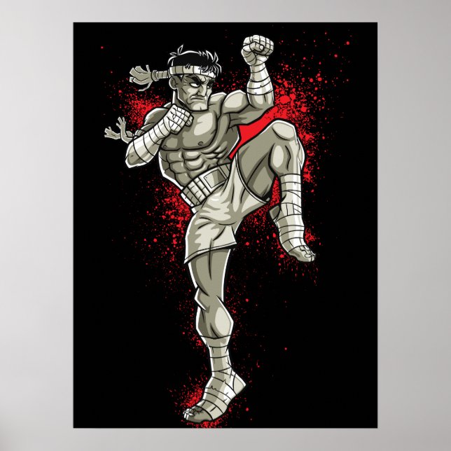 Muay Thai Thailand Marshal Arts Fighter Poster (Vorne)
