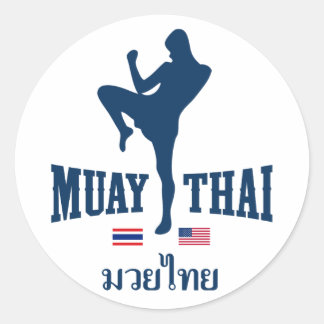 Muay Thai Thailand Runder Aufkleber