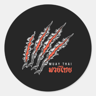 Muay Thai Tiger Claw MMA Straßenkampf Kickboxen C Runder Aufkleber
