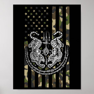Muay Thai Tiger MMA Straßenkampf Muay Thai Kickbox Poster