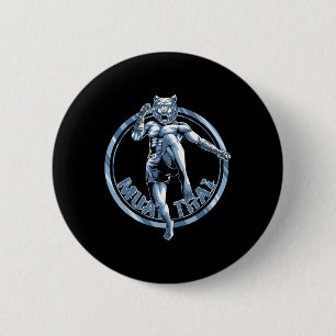 Muay Thai Tiger - Nak Muay, Kickbox-Geschenk _1 Button