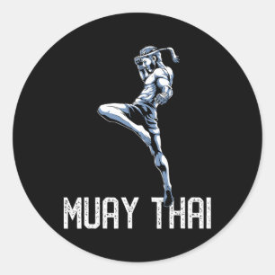 Muay Thai Tiger - Nak Muay, Kickbox-Geschenk Runder Aufkleber