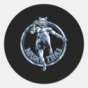 Muay Thai Tiger - Nak Muay, Kickboxing-Geschenk _1 Runder Aufkleber