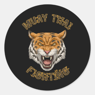 Muay Thai Tiger - Thai-Boxen und Kickboxen _2 Runder Aufkleber