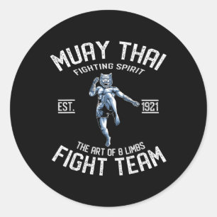 Muay Thai Tiger - Thai-Boxen und Kickboxen-Geschen Runder Aufkleber