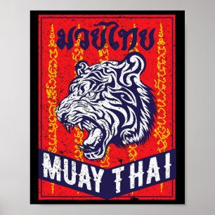 Muay Thai Tiger Training MMA Straßenkampf Kickboxi Poster