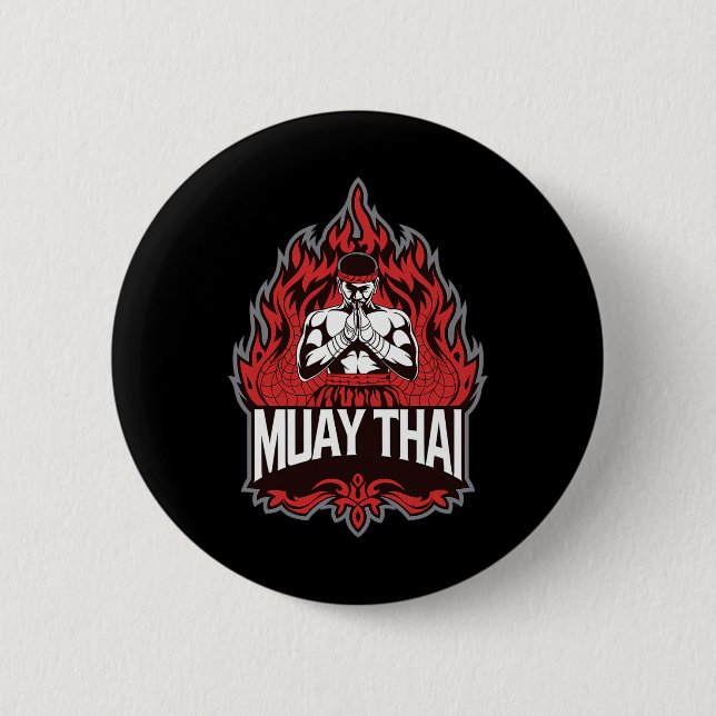Muay Thai - Traditionelles Thai Boxing Button (Vorderseite)