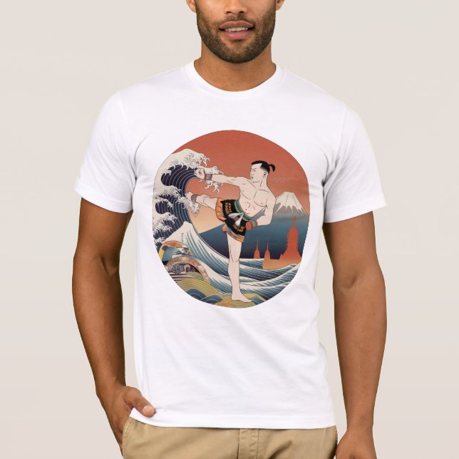 Muay Thai Ukiyo-e Fighter T - Shirt | Japanische K (Vorderseite)