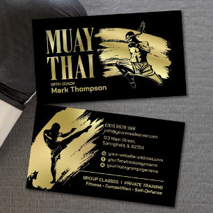 Muay Thai und Kickboxing Coach - Blue Red Visitenkarte