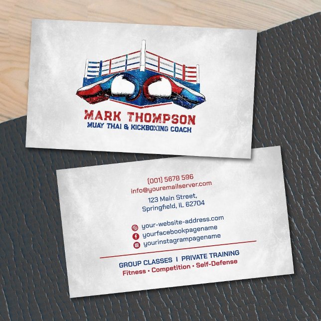 Muay Thai und Kickboxing Coach - Handschuhe und Ri Visitenkarte (Von Creator hochgeladen)