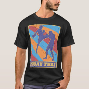 Muay Thai Vintage Retro Farben Kickboxen Mma Boxe T-Shirt