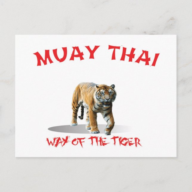 Muay Thai Way of the Tiger Postcard Postkarte (Vorderseite)