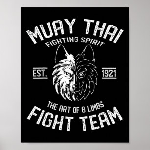 Muay Thai Wolf Fight Team - Nak Muay, Kickboxen G Poster