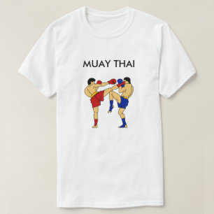 Muay thailändisches Weiß T - Shirt-(rundes Haus) T-Shirt