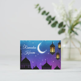 Mubarak Grußkarte mit leuchtendem Mond und leichte Mitteilungskarte