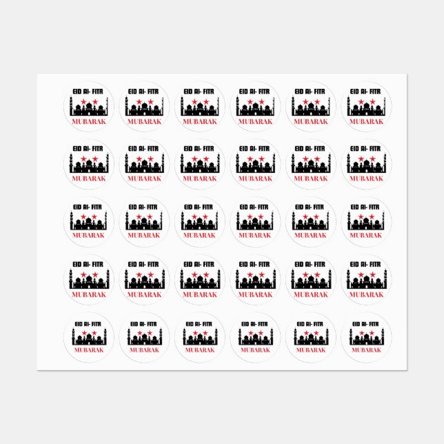 Mubarak Ho Eid Etiketten (Blatt)