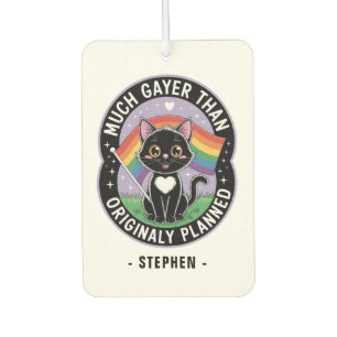 Much Gayer - Funny Niedlich Black Cat LGBTQ Prix Autolufterfrischer