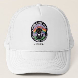 Much Gayer - Funny Niedlich Black Cat LGBTQ Prix Truckerkappe