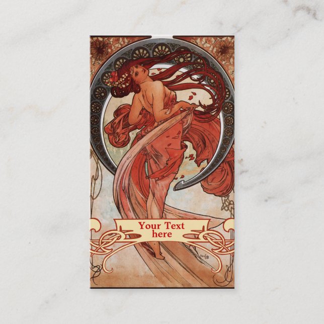 Mucha Art Nouveau - Art Deco Business Cards Visitenkarte (Vorderseite)