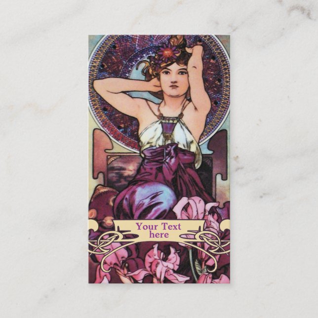 Mucha Art Nouveau - Cartes de visite Art déco (Devant)
