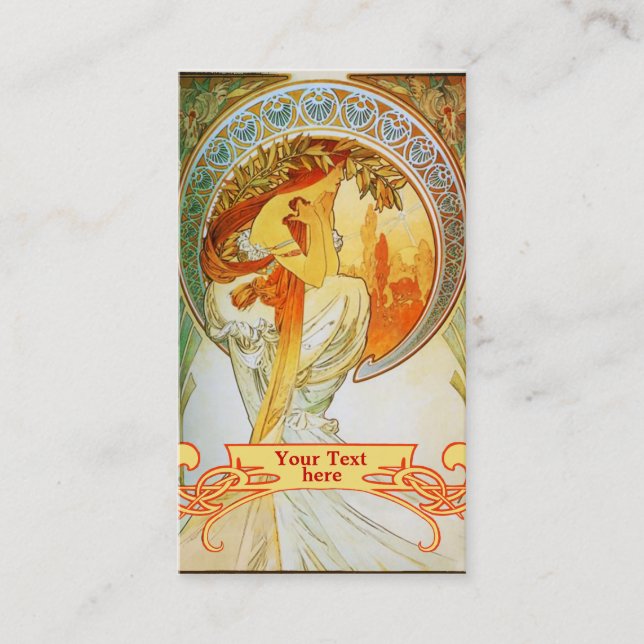 Mucha Art Nouveau - Cartes de visite Art déco (Devant)