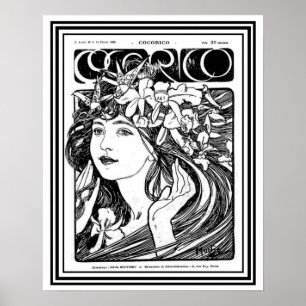 Mucha Art Nouveau Cover for Cocorico- 16 x 20 Poster