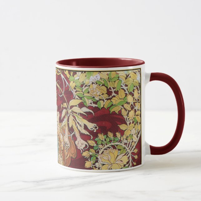 Mucha Art Nouveau: Frau mit Daisy Tasse (Rechts)