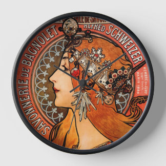 Mucha Art Nouveau Lady  Uhr