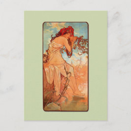 Mucha Art Nouveau Summer Postcard Postkarte