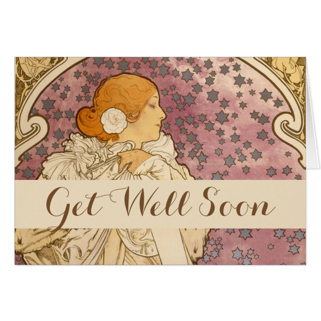 Mucha Art Nouveau Woman Beauty (Vorderseite (Horizontal))